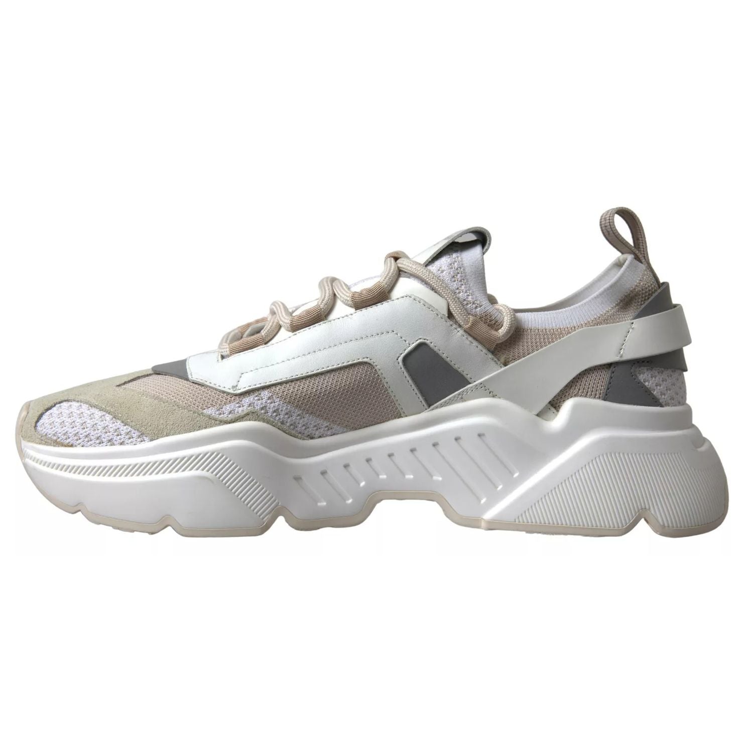 Dolce & Gabbana Sneakers White Beige Leather Sport DAYMASTER Shoes