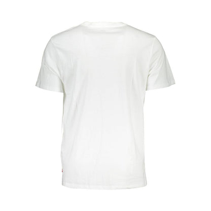 Back view of Levi's White Cotton Men T-Shirt showcasing short sleeves and quality material.
