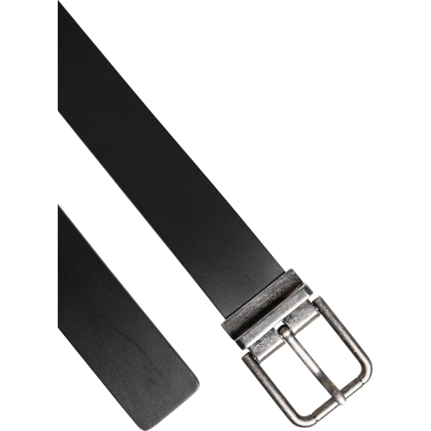 Dolce & Gabbana Black Classic Leather Metal Buckle Belt