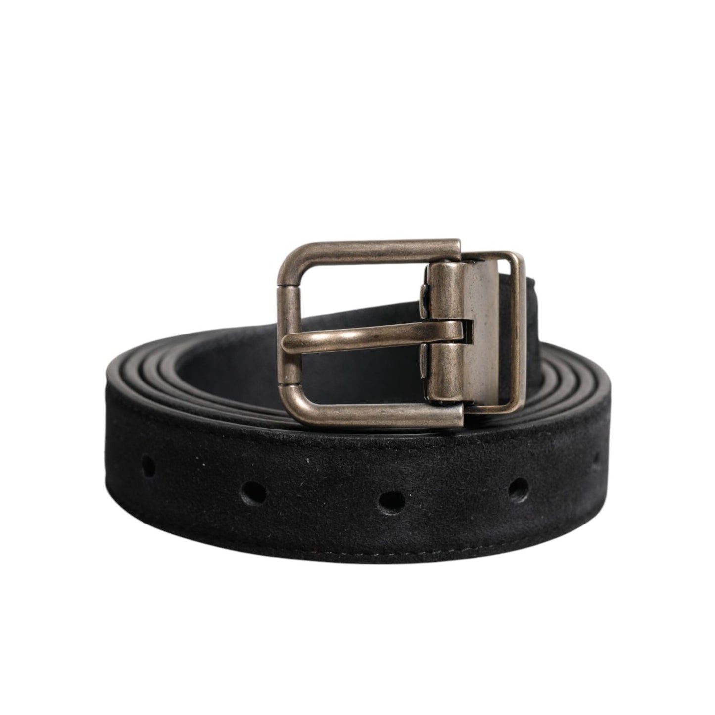 Dolce & Gabbana Black Calf Leather Classic Metal Buckle Belt
