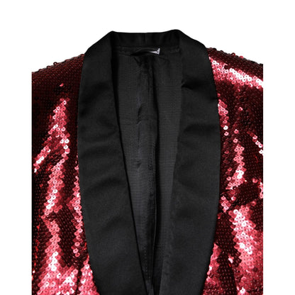 Dolce & Gabbana Red SICILIA Sequin Embellish Blazer Jacket