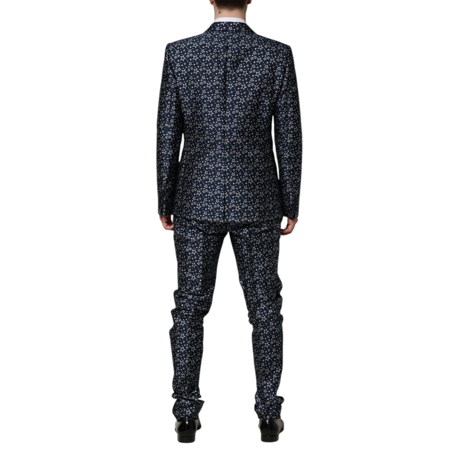 Dolce & Gabbana Blue MARTINI Star Jacquard 3 Piece Suit