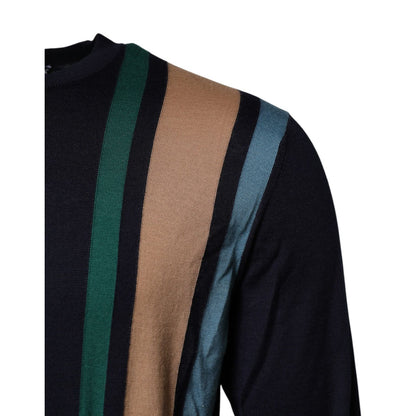 Dolce & Gabbana Multicolor Stripes Crew Neck Pullover Sweater