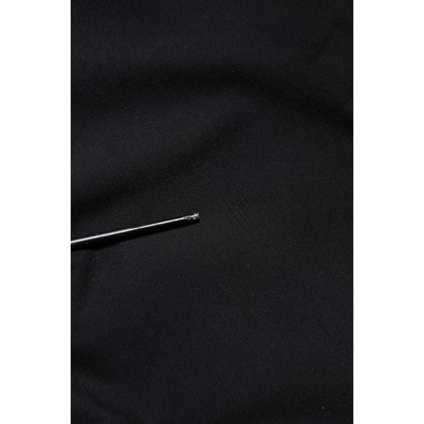 Dolce & Gabbana Black Embossed Logo Cotton Crew Neck Sweater