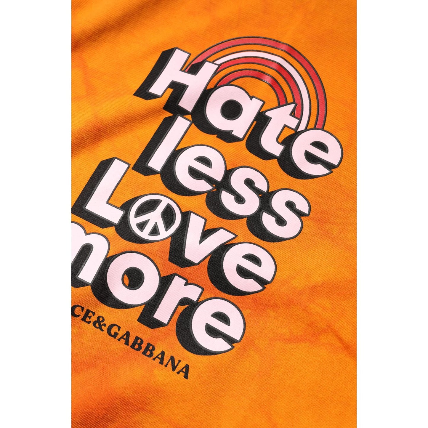 Dolce & Gabbana Orange Purple Printed Round Neck T-shirt