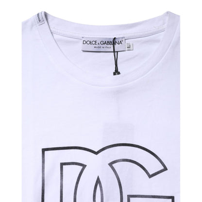 Dolce & Gabbana White DG Logo Print Short Sleeves T-shirt Dolce & Gabbana