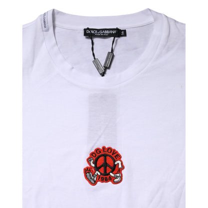 Dolce & Gabbana White DG LOVE Patch Short Sleeves T-shirt Dolce & Gabbana