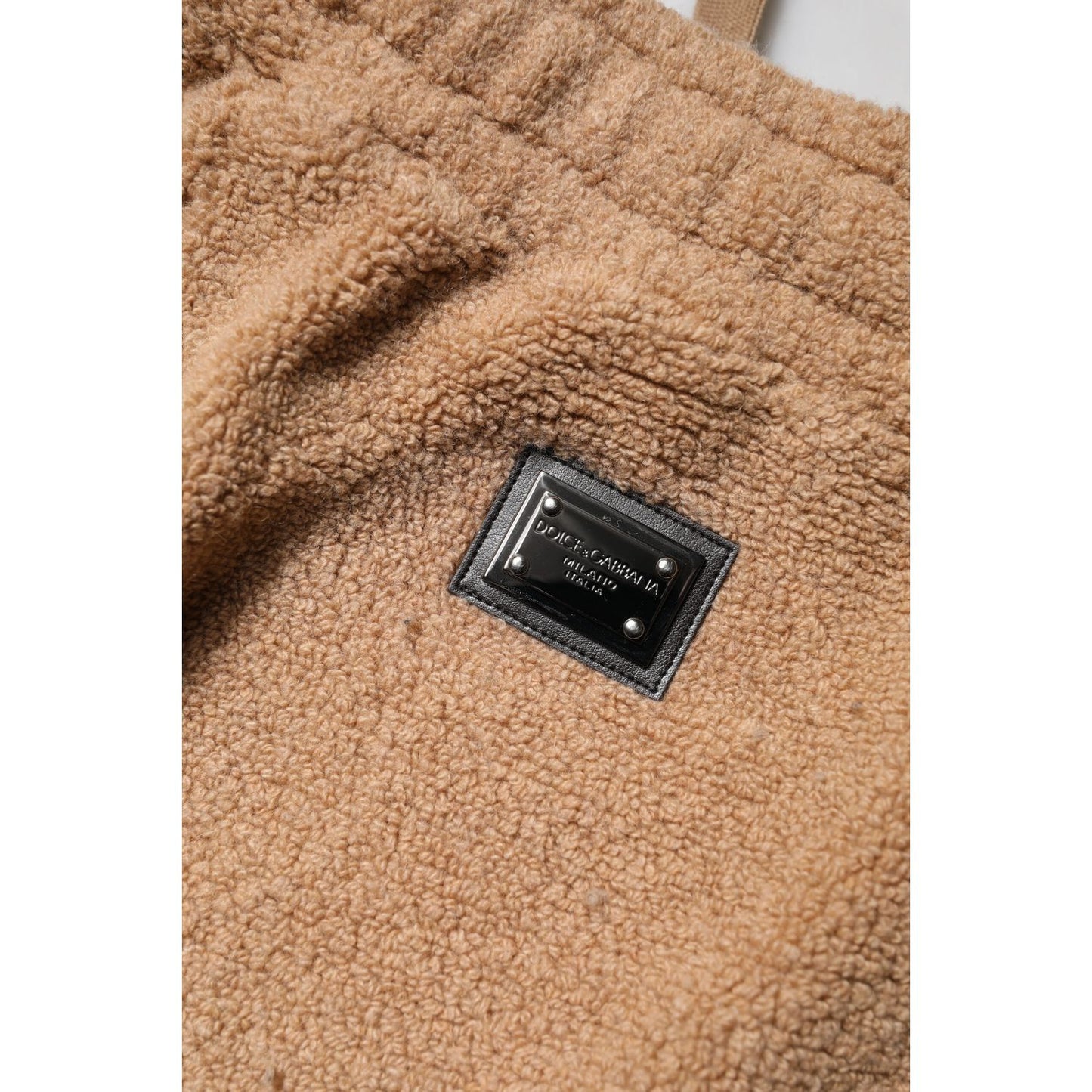 Dolce & Gabbana Brown Logo Plaque Sweatpants Straight Pants