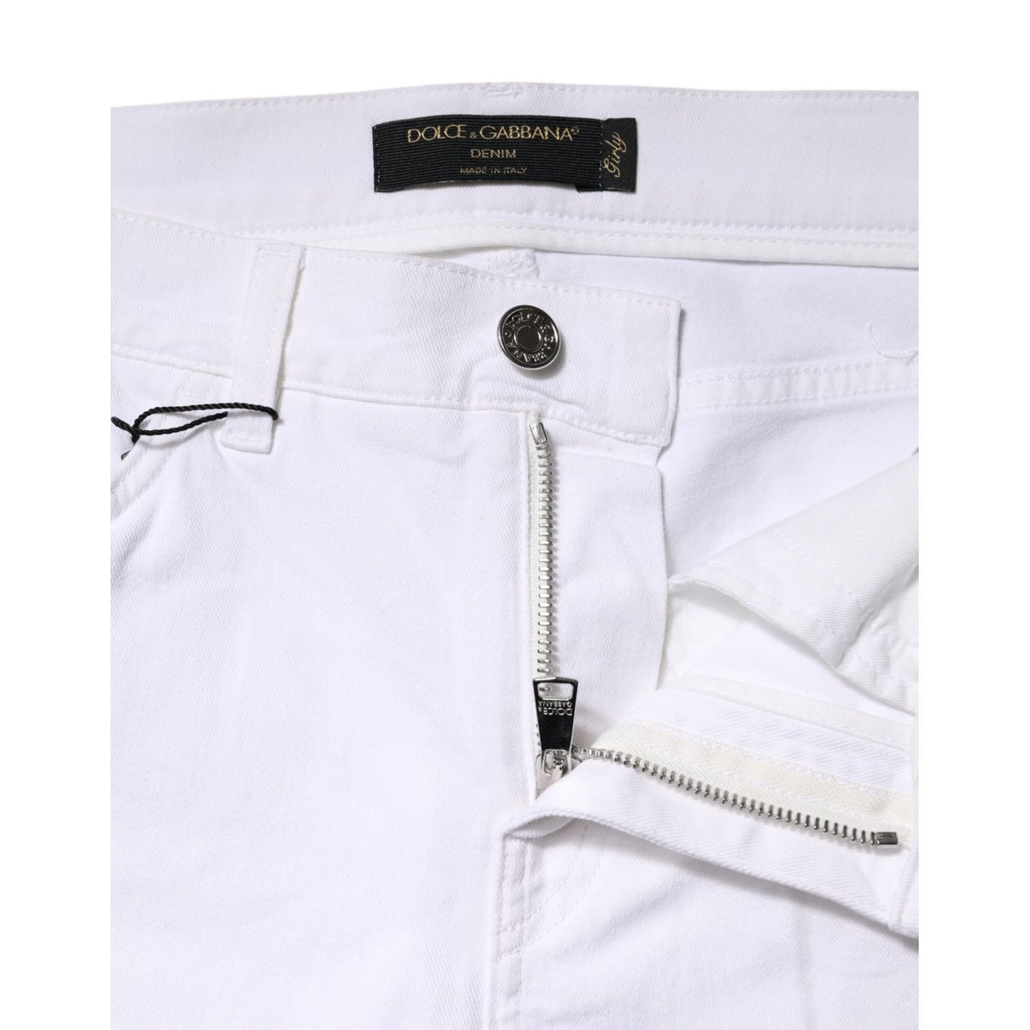 Dolce & Gabbana White Floral Sequined GIRLY Denim Jeans