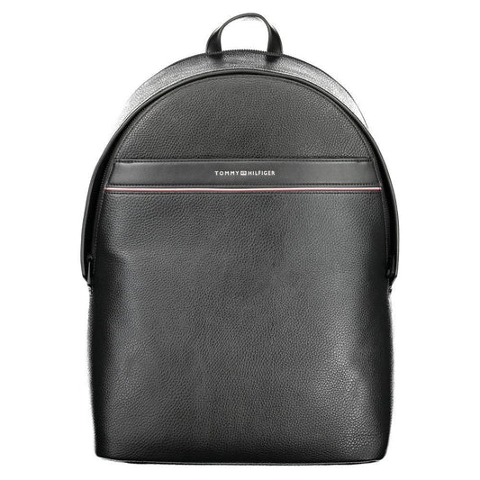 Tommy Hilfiger Black Polyester Men Backpack TO-36369