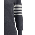Thom Browne Virgin wool Sweater featuring ribbed cuffs and iconic horizontal bands.