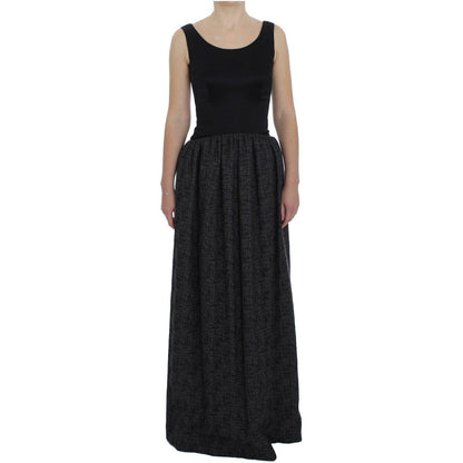 Dolce & Gabbana Black Gray Sheath Gown Full Length Dress