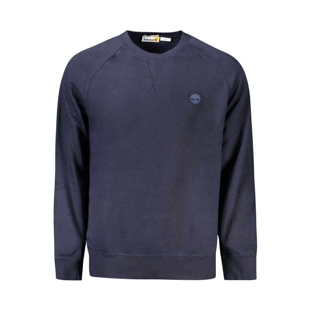 Timberland Blue Cotton Men Sweater with crew neck and embroidered logo.