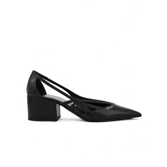 Prada Black Leather Cut-Out Pumps 55 1I741N1FDB55_39