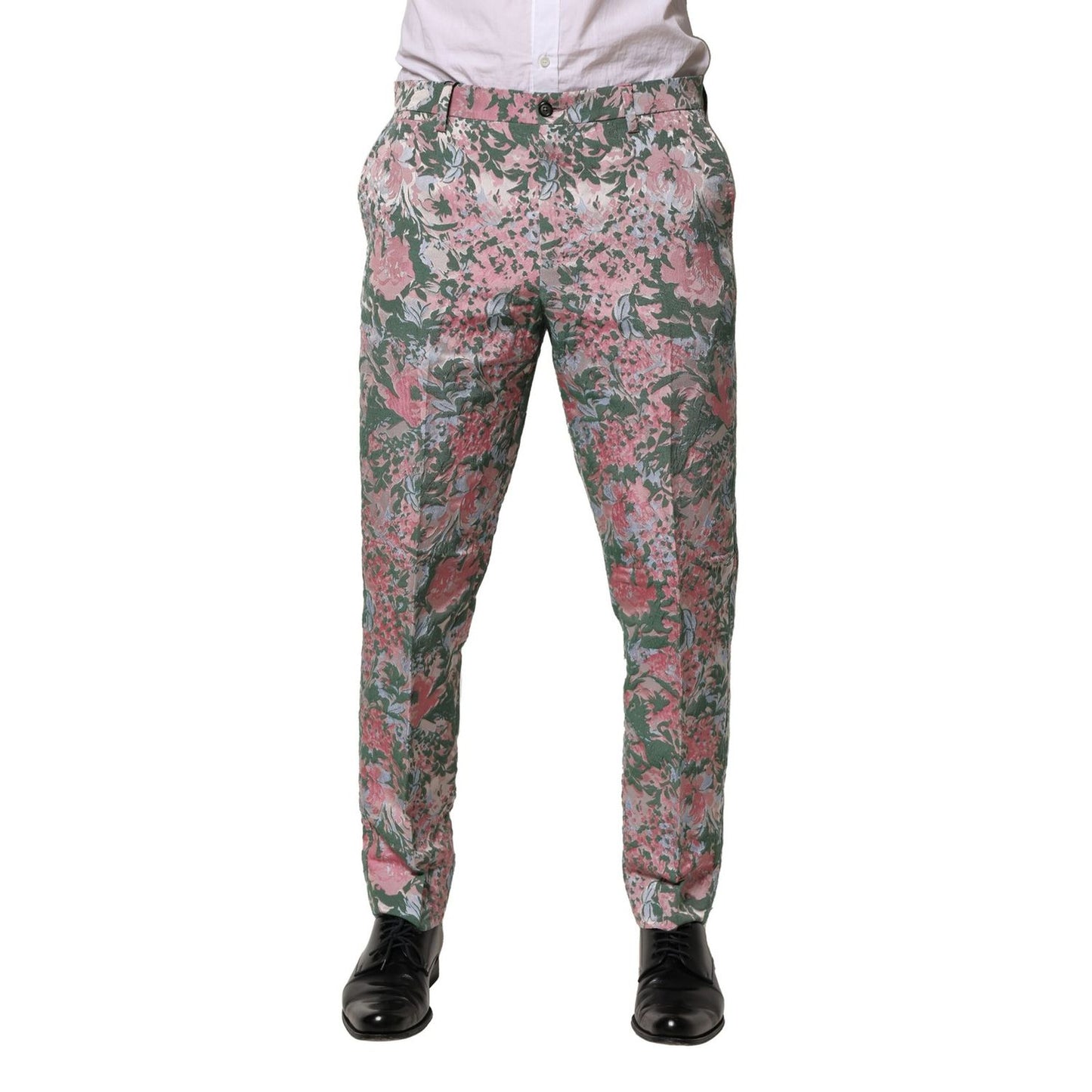 Dolce & Gabbana Multicolor Floral Jacquard Pants