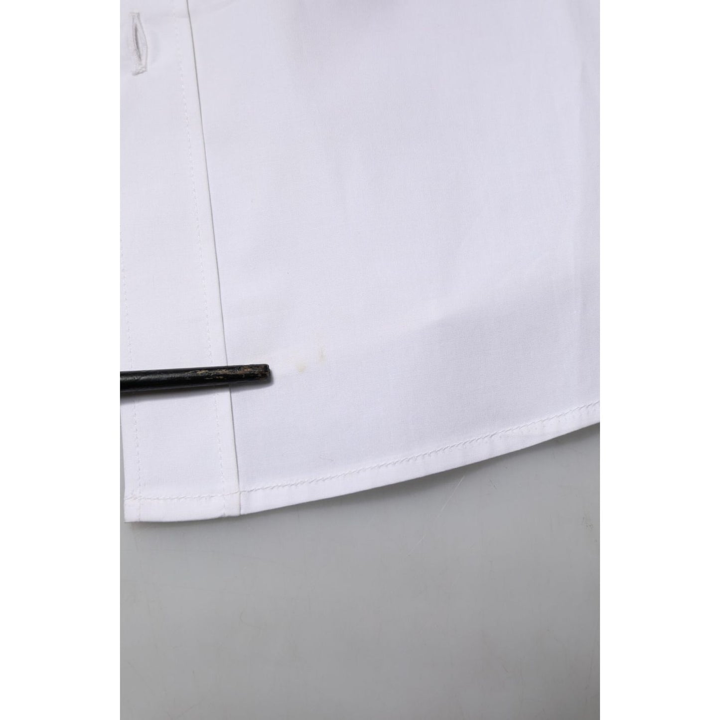 Dolce & Gabbana White Cotton Long Sleeves Dress Formal Shirt