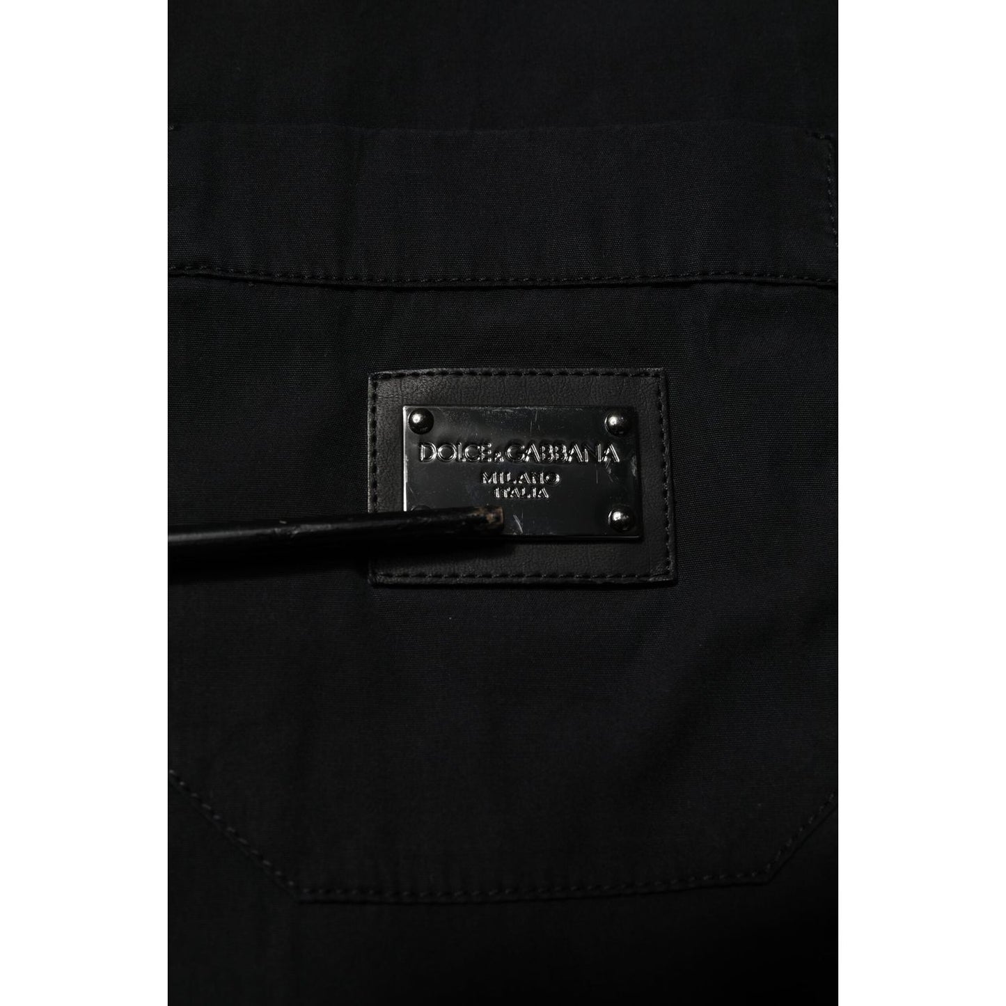 Dolce & Gabbana Black Cotton Short Sleeve Buttoned Casual Shirt