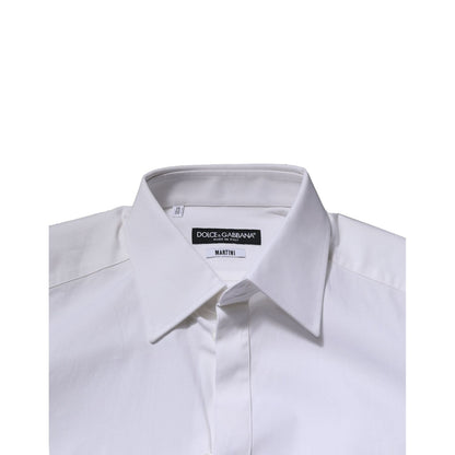 Dolce & Gabbana White MARTINI Long Sleeves Dress Formal Shirt