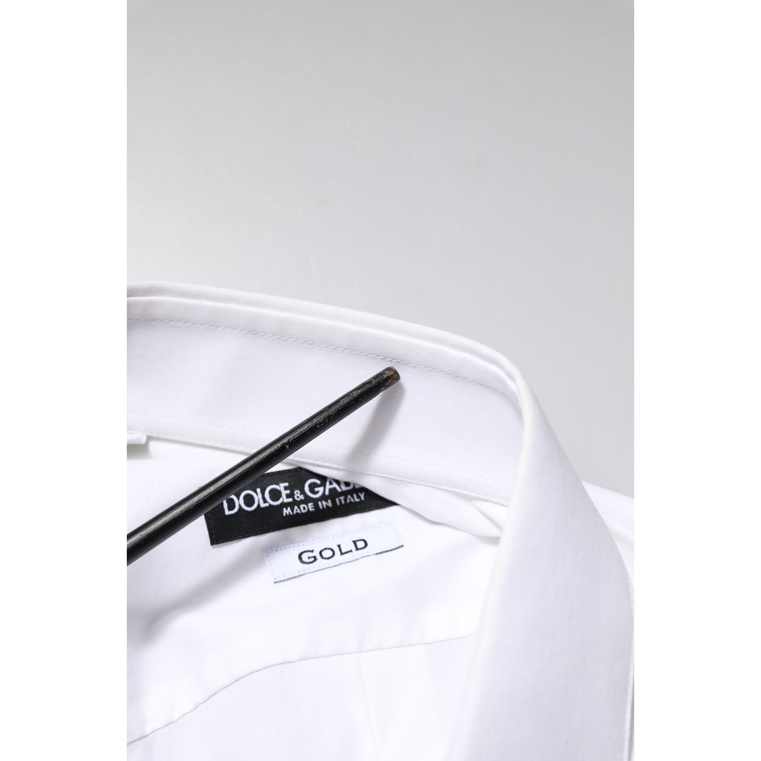 Dolce & Gabbana White GOLD Long Sleeves Dress Formal Shirt