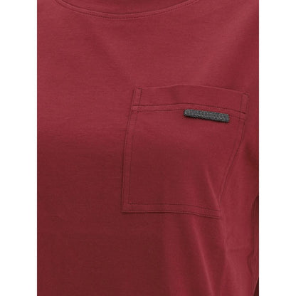 Brunello Cucinelli Bordeaux Cotton T-Shirt