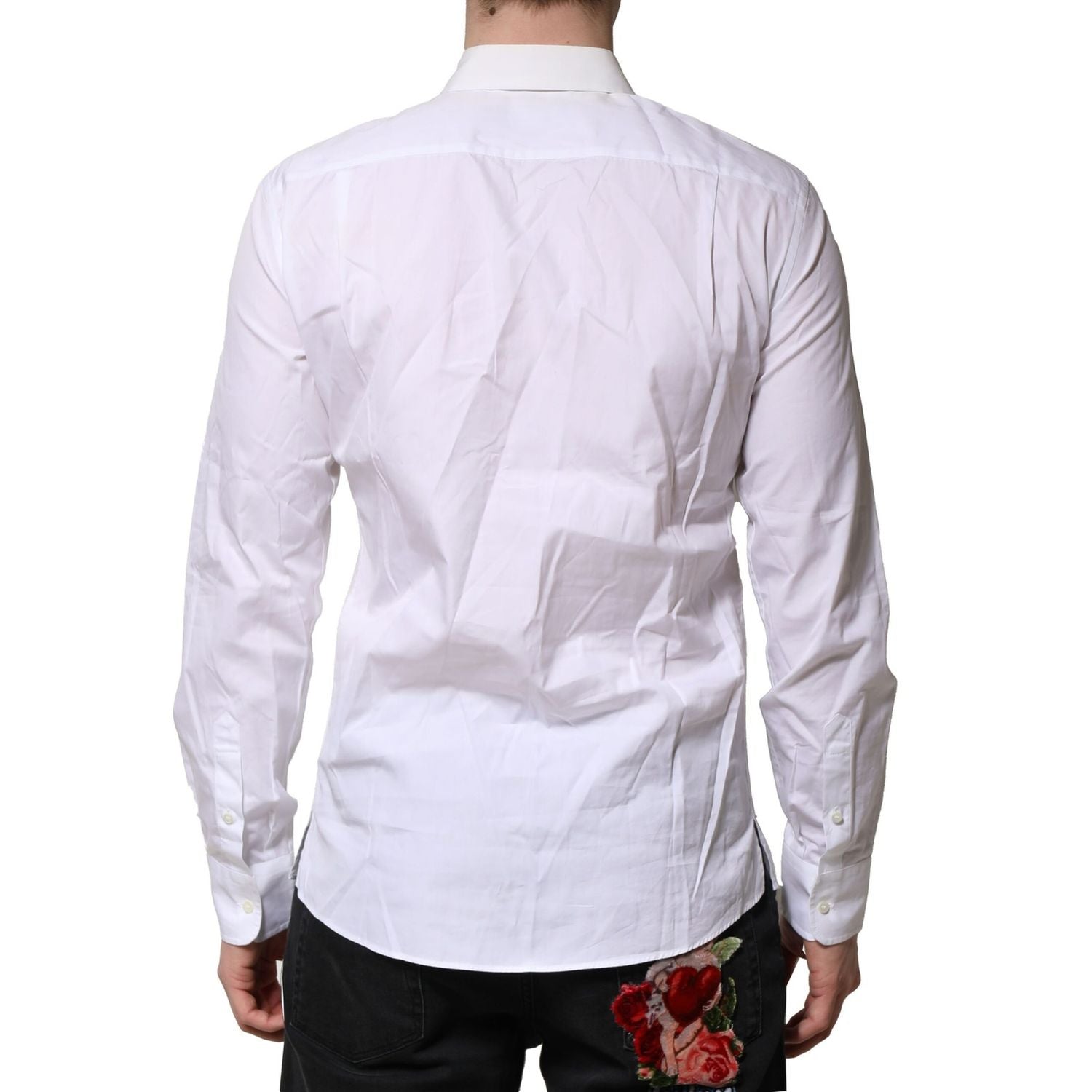 Dolce & Gabbana White Poplin Cotton Formal Men Dress Shirt