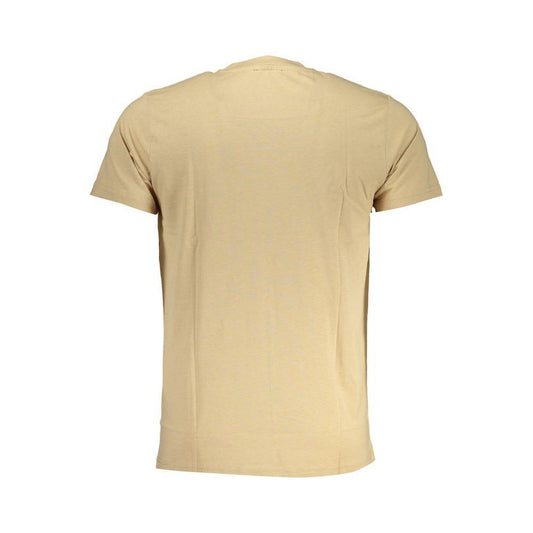 Cavalli Class Beige Cotton T-Shirt CA-28624-XL
