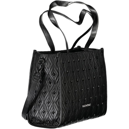 Mario Valentino Black Polyethylene Women Handbag with shoulder handles and adjustable strap