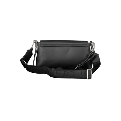 Calvin Klein Black Polyester Women Handbag with adjustable shoulder strap, showcasing elegant design and functionality.