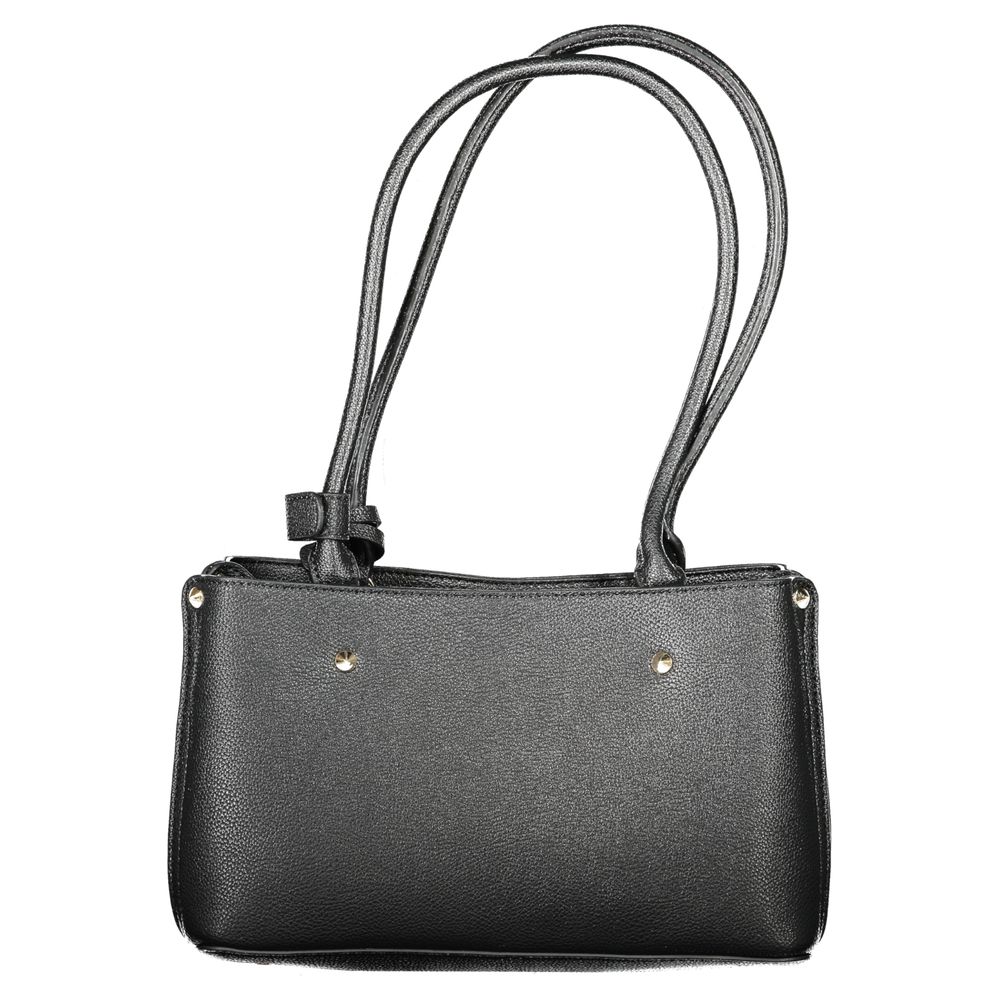 Guess Jeans Black Polyethylene Women Handbag with twin shoulder straps and sleek design for stylish organization.