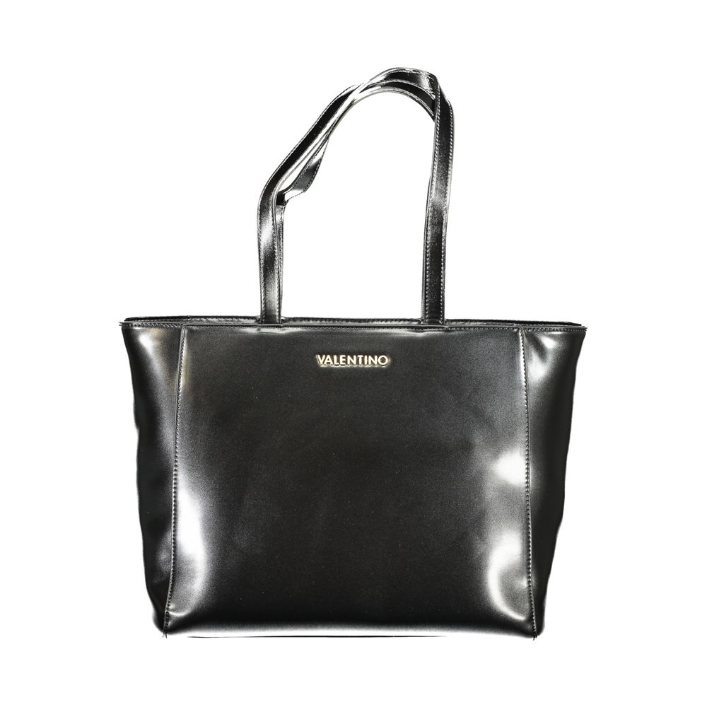 Mario Valentino Black Polyethylene Women Handbag with dual handles and sleek design