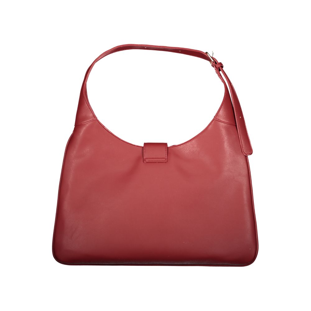 Mario Valentino Red Polyethylene Women Handbag with adjustable handle and secure zip closure.