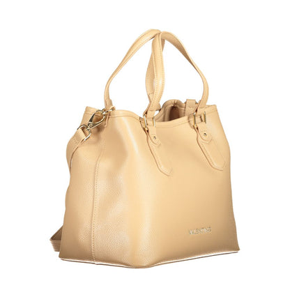 Mario Valentino Beige Polyethylene Women Handbag featuring elegant design, detachable strap, and durable construction for versatile styling.