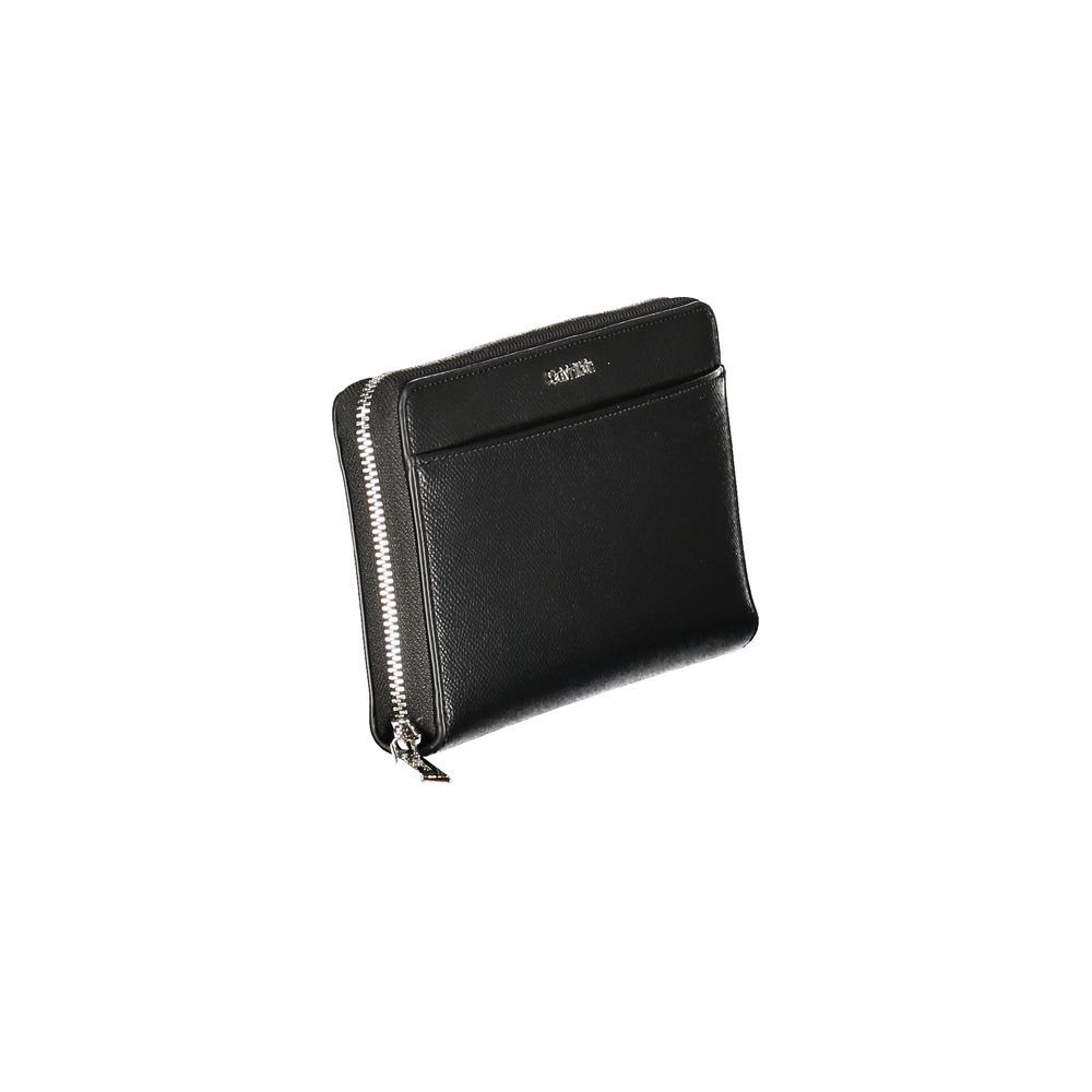 Calvin Klein Black Polyethylene Women Wallet with zip closure and sleek design