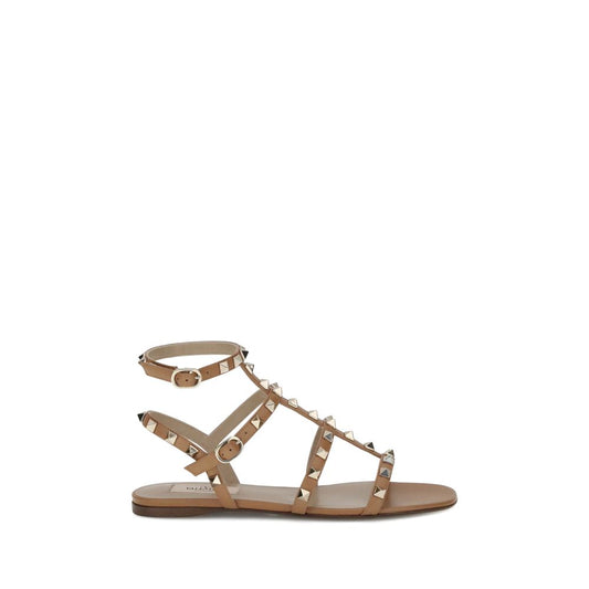 Valentino Garavani Beige Calf Leather Bos Taurus Sandals