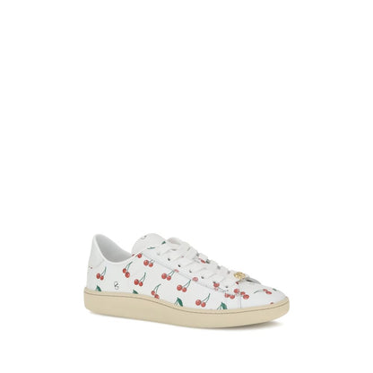 Valentino Garavani White Calf Leather Bos Taurus Low Top Sneakers