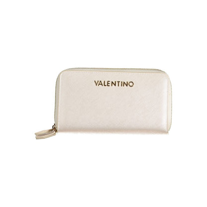 Mario Valentino Brown Polyethylene Women Wallet with zip closure and Valentino logo.