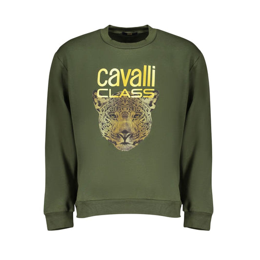 Cavalli Class Green Cotton Men Sweater
