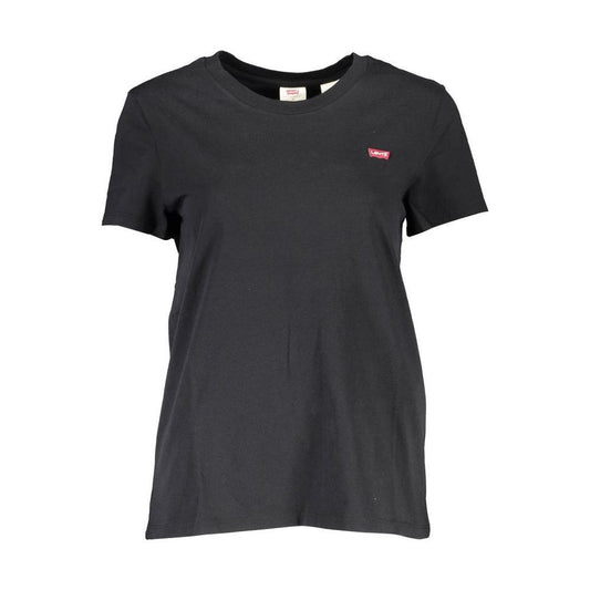 Levi's Black Cotton Women T-Shirt