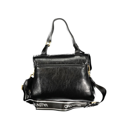 Mario Valentino Black Polyethylene Women Handbag featuring adjustable handle and detachable shoulder strap.