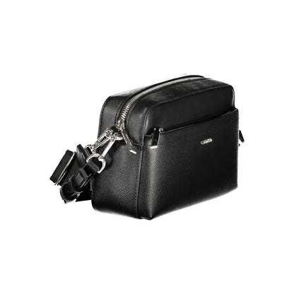 Calvin Klein Black Polyethylene Women Handbag with adjustable straps and sleek design for versatile carrying options.