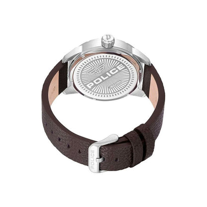 Police Brown Leather Dress Watch