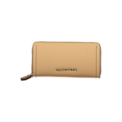 Mario Valentino Beige Polyethylene Women Wallet with iconic logo and chic design