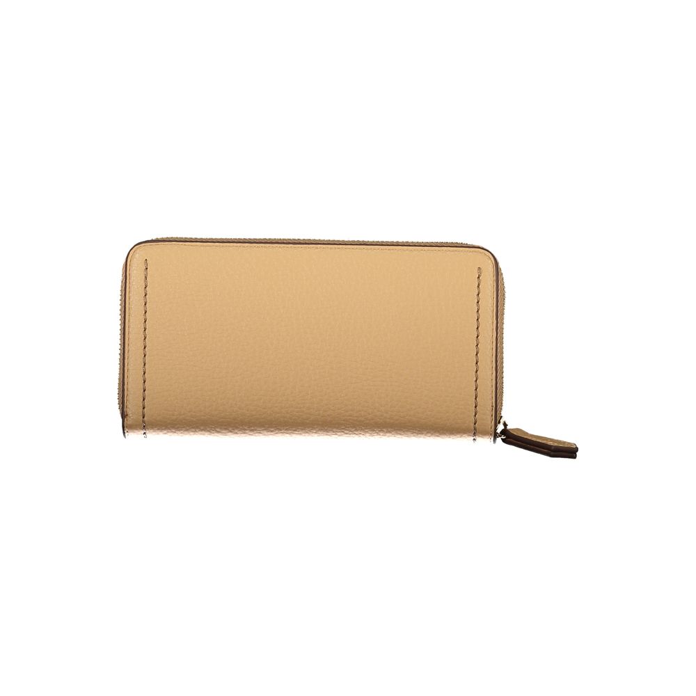 Mario Valentino Beige Polyethylene Women Wallet with spacious interior and chic design for the modern fashionista.