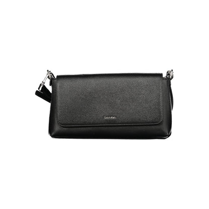 Calvin Klein Black Polyethylene Women Handbag with adjustable strap and shoulder handle for versatile style and elegance.