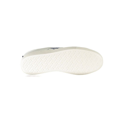 Sole view of Napapijri White Leather Men Sneaker showing detailed tread pattern.