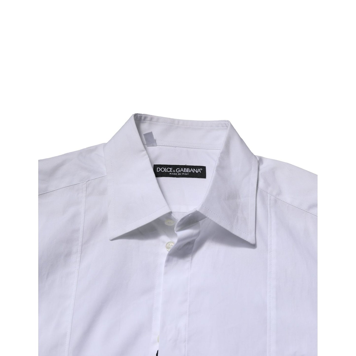 Dolce & Gabbana White Cotton Short Sleeves Men Formal Shirt
