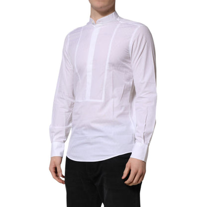 Dolce & Gabbana White Cotton Slim Long Sleeves Formal Shirt