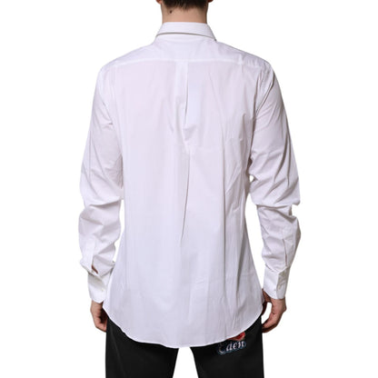 Dolce & Gabbana White MARTINI Long Sleeve Dress Formal Shirt