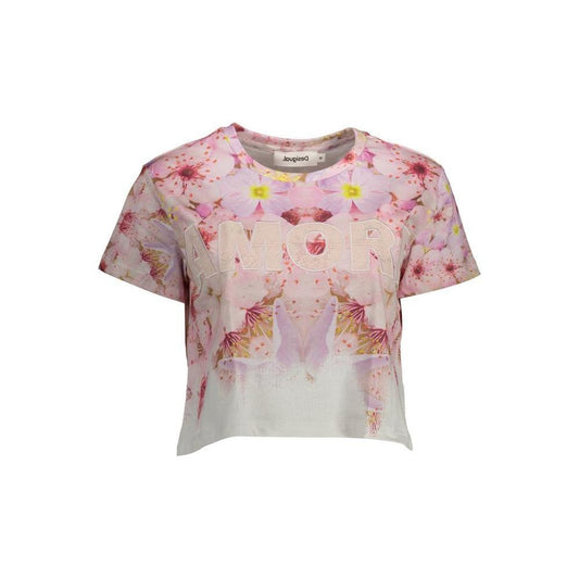 Desigual Pink Cotton Women T-Shirt DE-11514-M