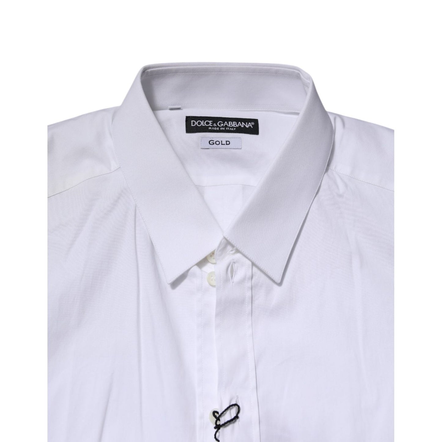 Dolce & Gabbana White GOLD Long Sleeve Dress Formal Shirt